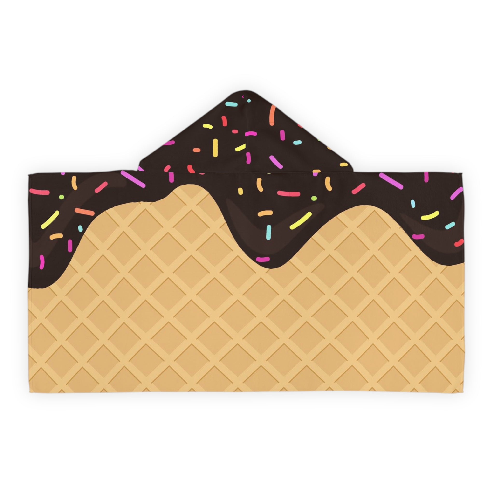 Kids Chocolate Ice Cream Cone Hooded Towel – Soft & Absorbent Bath & Beach Wrap