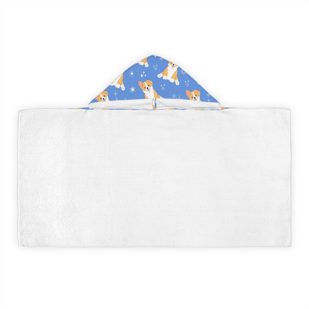 Kids Blue Corgi Dog Hooded Towel – Soft & Absorbent Bath & Beach Wrap