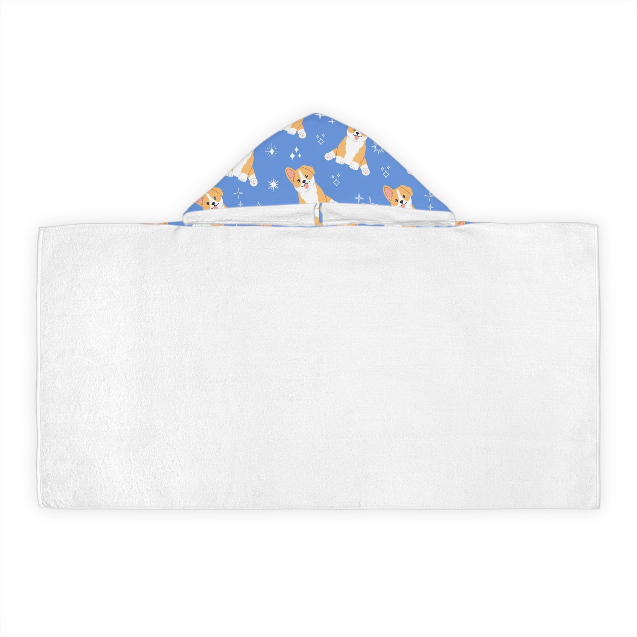 Kids Blue Corgi Dog Hooded Towel – Soft & Absorbent Bath & Beach Wrap