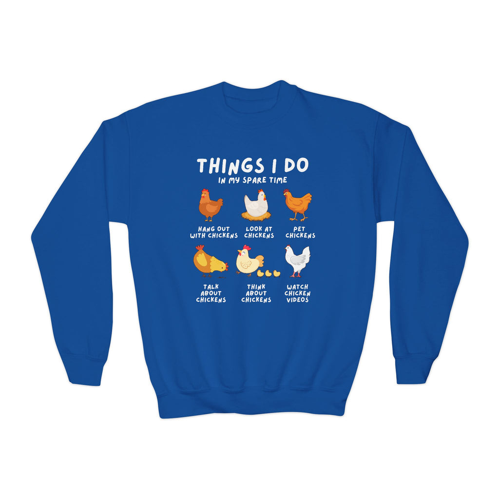 Kids 'Things I Do In My Spare Time' Chicken Sweatshirt – Cozy, Fun, and Perfect for Everyday Adventures