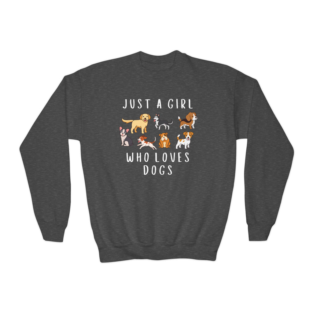 Girls 'Just A Girl Who Loves Dogs' Cozy Sweatshirt – Fun & Comfortable Pullover For Dog-Loving Kids