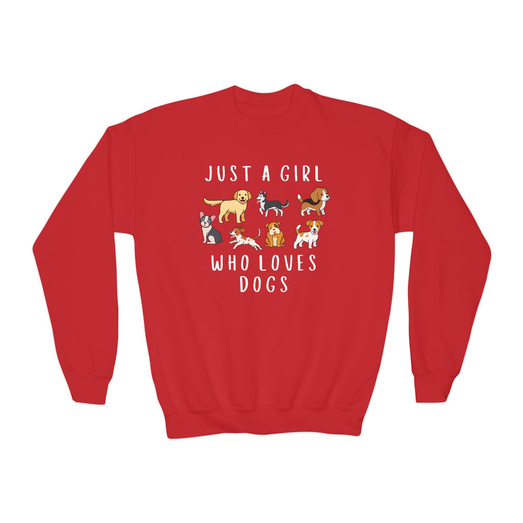 Girls 'Just A Girl Who Loves Dogs' Cozy Sweatshirt – Fun & Comfortable Pullover For Dog-Loving Kids