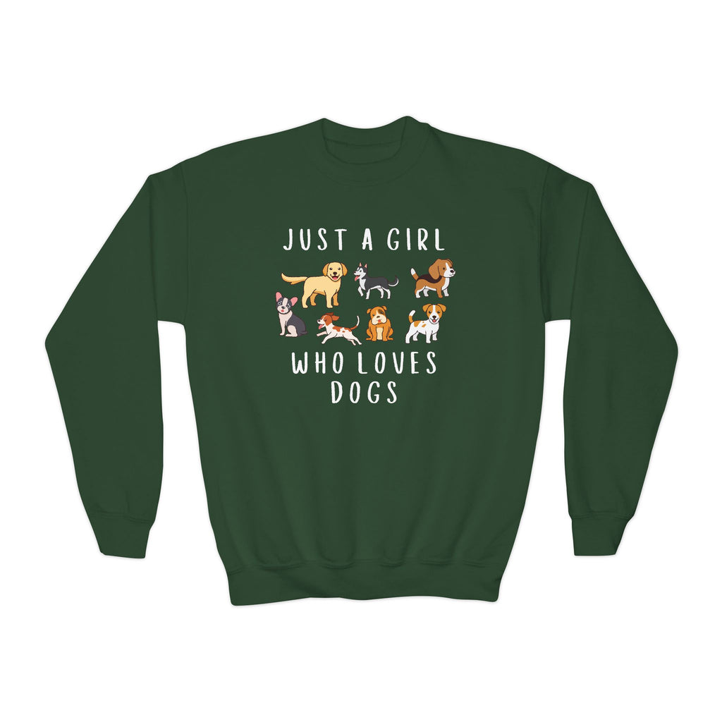 Girls 'Just A Girl Who Loves Dogs' Cozy Sweatshirt – Fun & Comfortable Pullover For Dog-Loving Kids