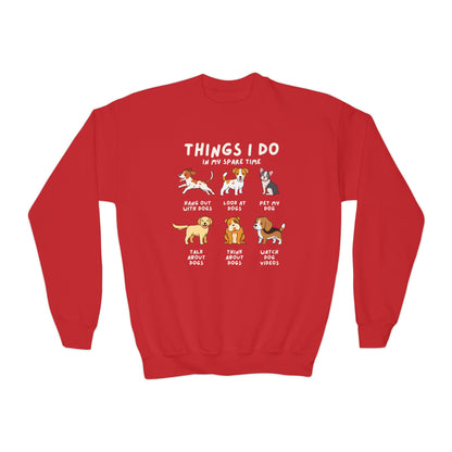Kids Cozy 'Things I Do In My Spare Time' Dog Sweatshirt - Funny & Comfortable Gift for Boys and Girls