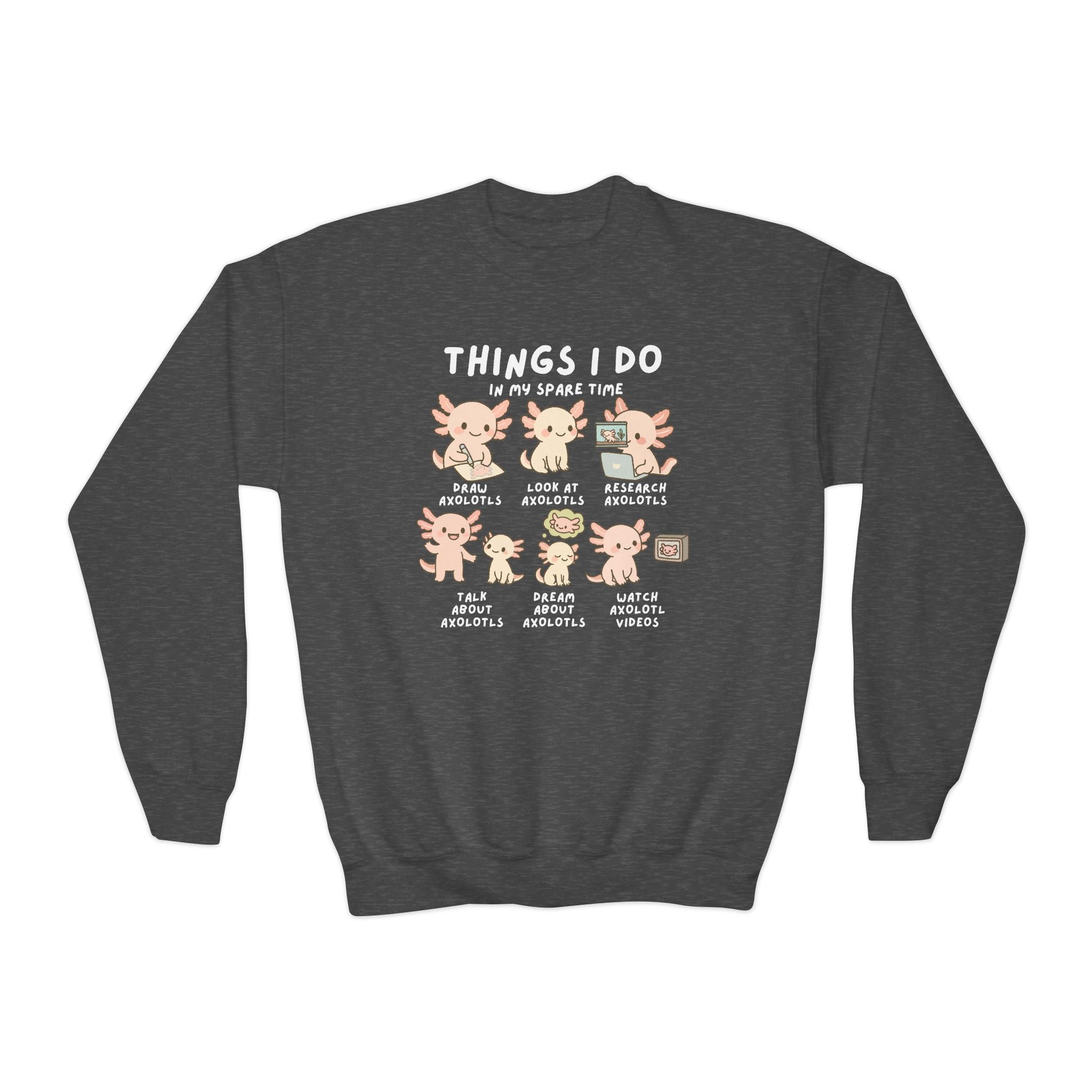 Kids 'Things I Do In My Spare Time' Axolotl Sweatshirt – Cute Animal Lover Pullover