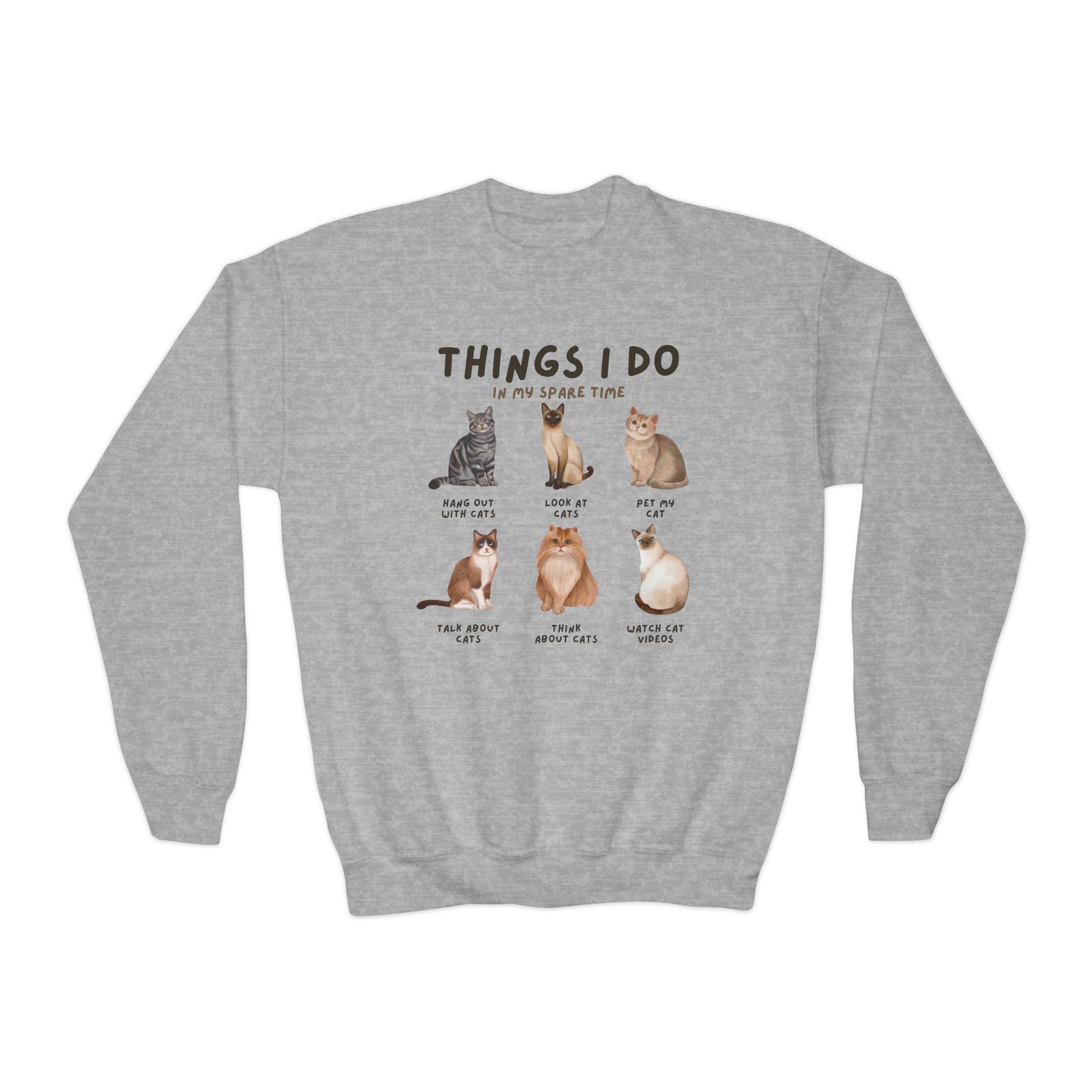 Kids 'Things I Do In My Spare Time' Cat Sweatshirt