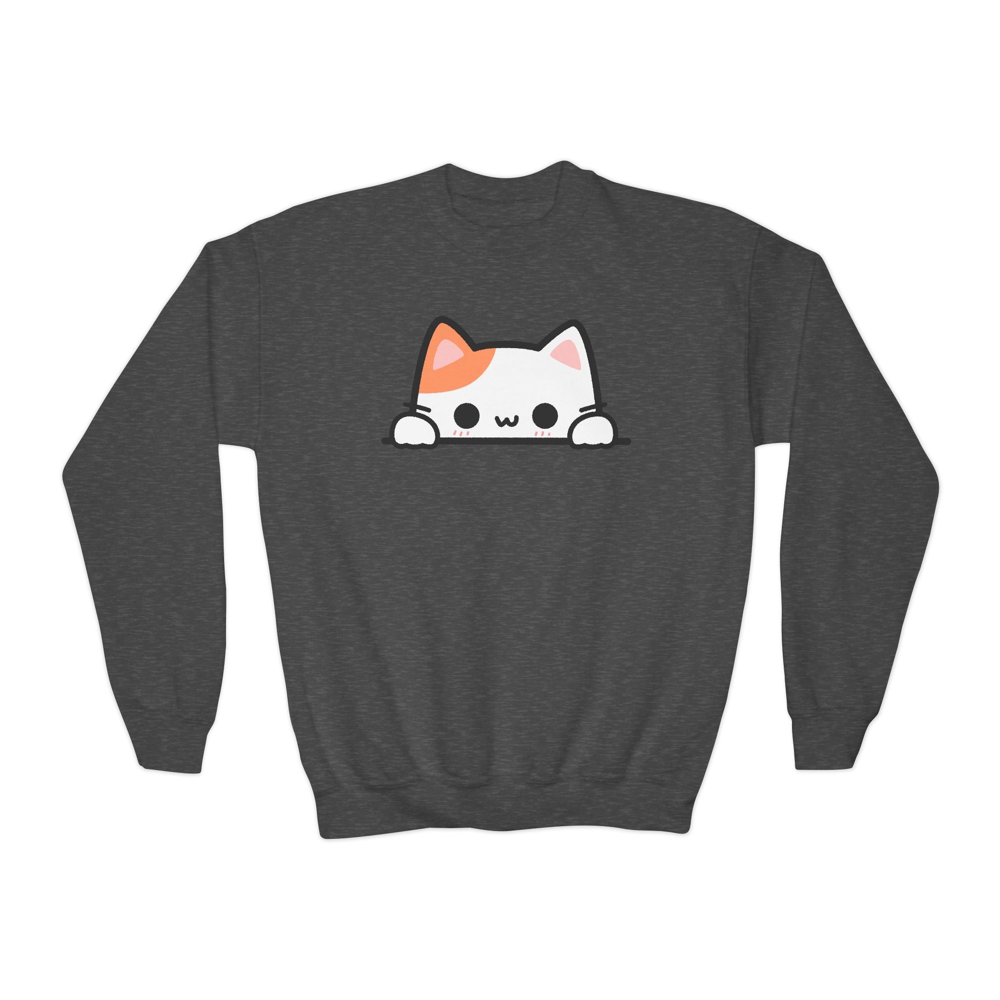 Girls Peeking Cat Sweatshirt – Cozy, Adorable, and Perfect for Everyday Fun