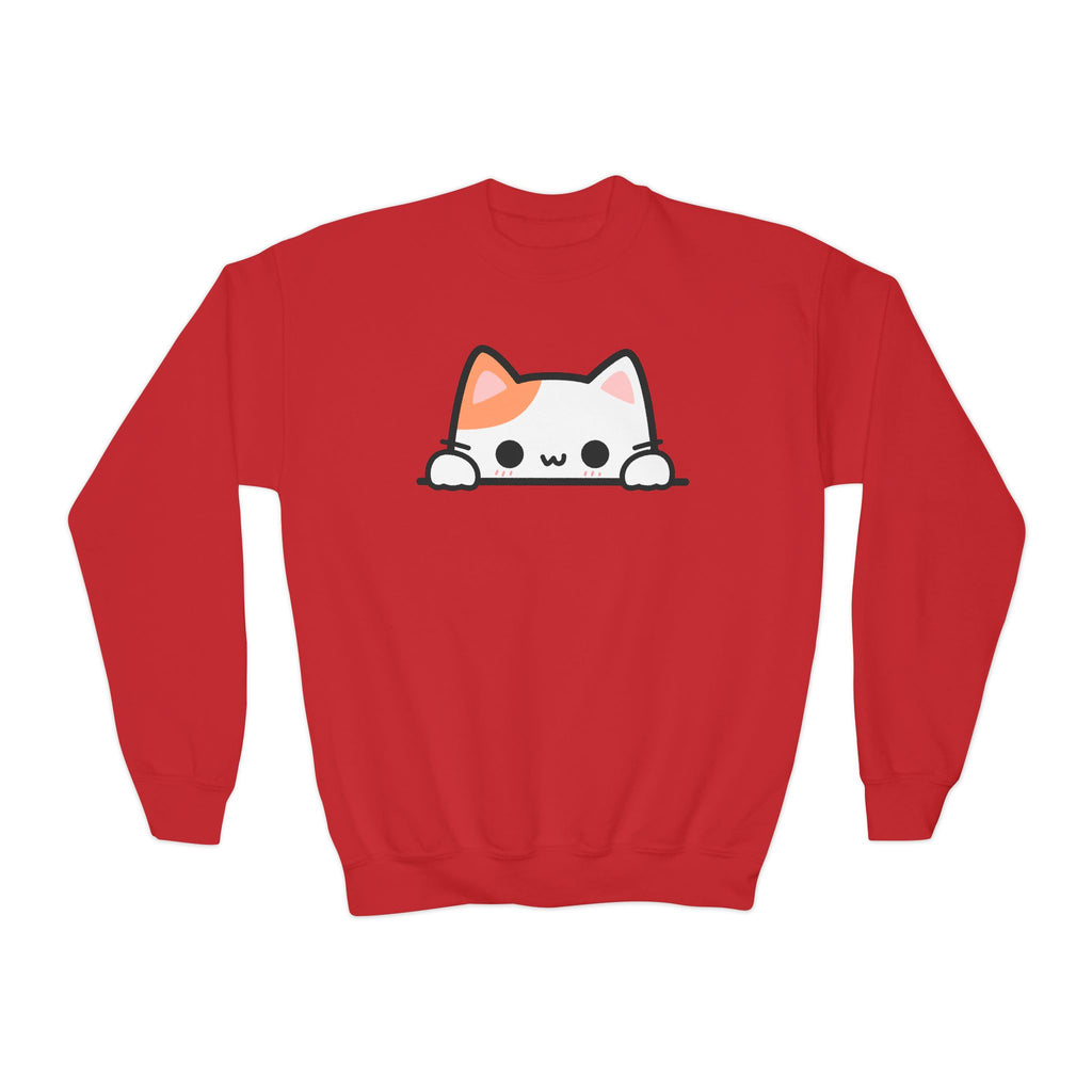 Girls Peeking Cat Sweatshirt – Cozy, Adorable, and Perfect for Everyday Fun