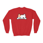 Girls Peeking Cat Sweatshirt – Cozy, Adorable, and Perfect for Everyday Fun