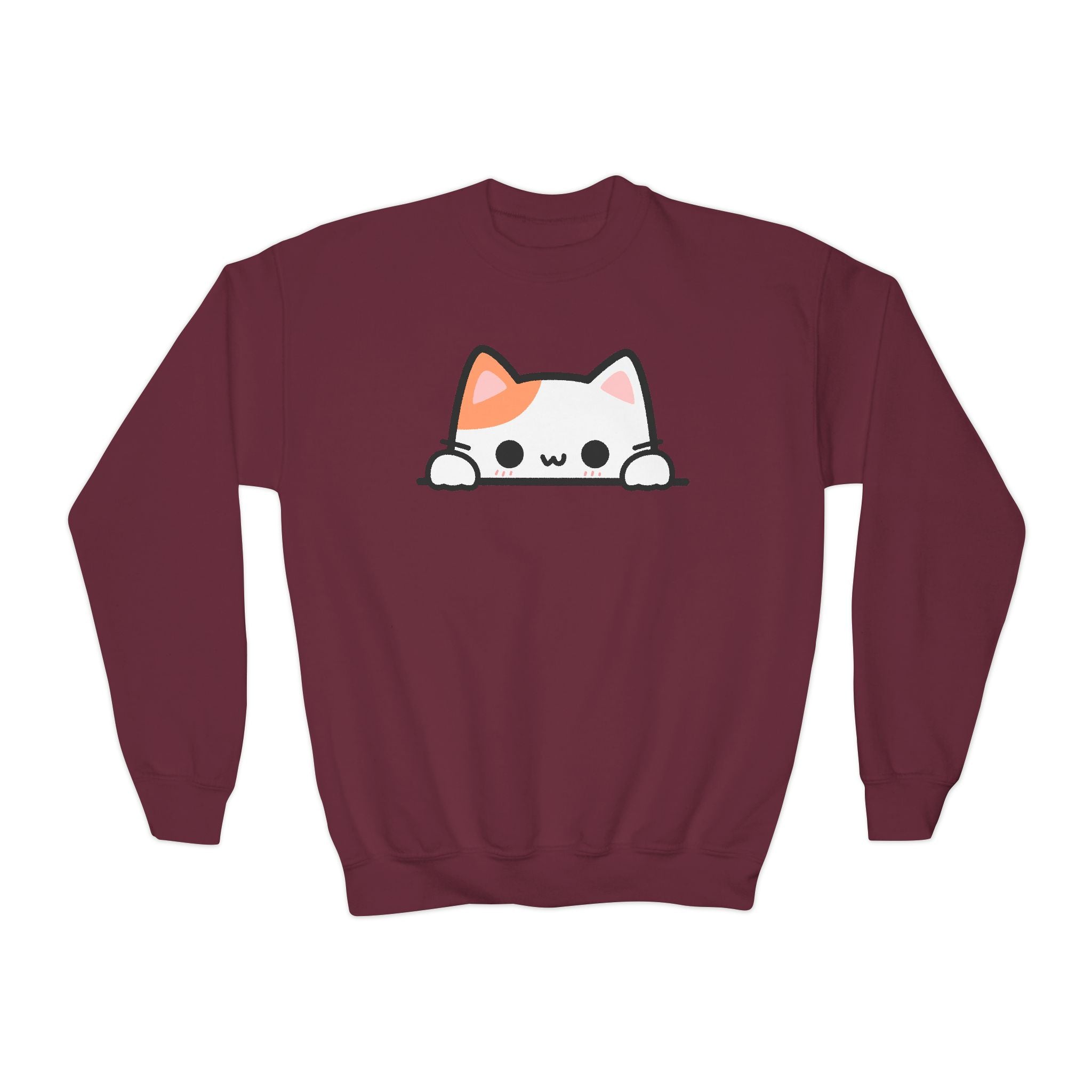 Girls Peeking Cat Sweatshirt – Cozy, Adorable, and Perfect for Everyday Fun