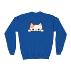 Girls Peeking Cat Sweatshirt – Cozy, Adorable, and Perfect for Everyday Fun
