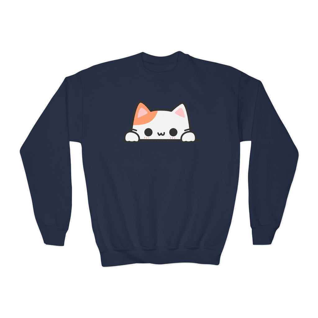 Girls Peeking Cat Sweatshirt – Cozy, Adorable, and Perfect for Everyday Fun