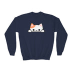 Girls Peeking Cat Sweatshirt – Cozy, Adorable, and Perfect for Everyday Fun