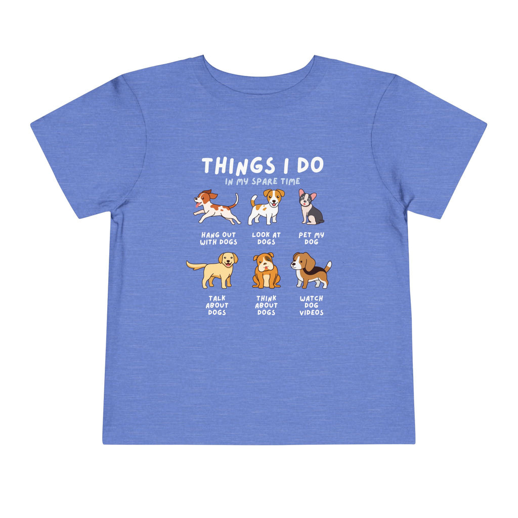 Kids 'Things I Do In My Spare Time' Dog T-Shirt - Soft Lightweight Cotton Tee