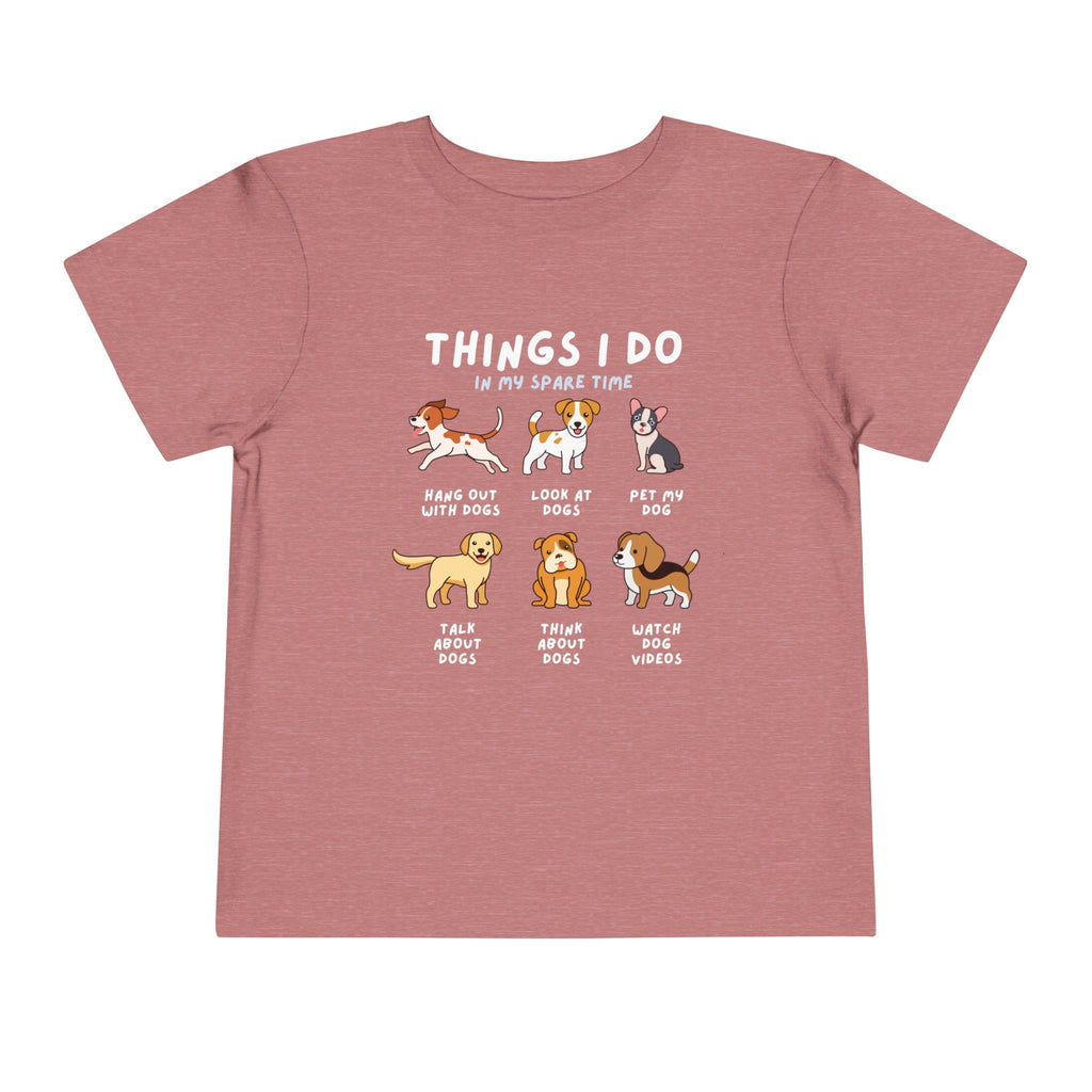 Kids 'Things I Do In My Spare Time' Dog T-Shirt - Soft Lightweight Cotton Tee