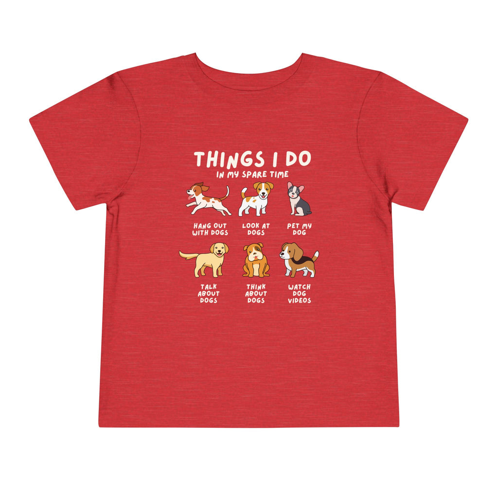 Kids 'Things I Do In My Spare Time' Dog T-Shirt - Soft Lightweight Cotton Tee