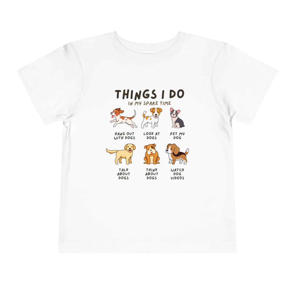 Kids 'Things I Do In My Spare Time' Dog T-Shirt - Soft Lightweight Cotton Tee