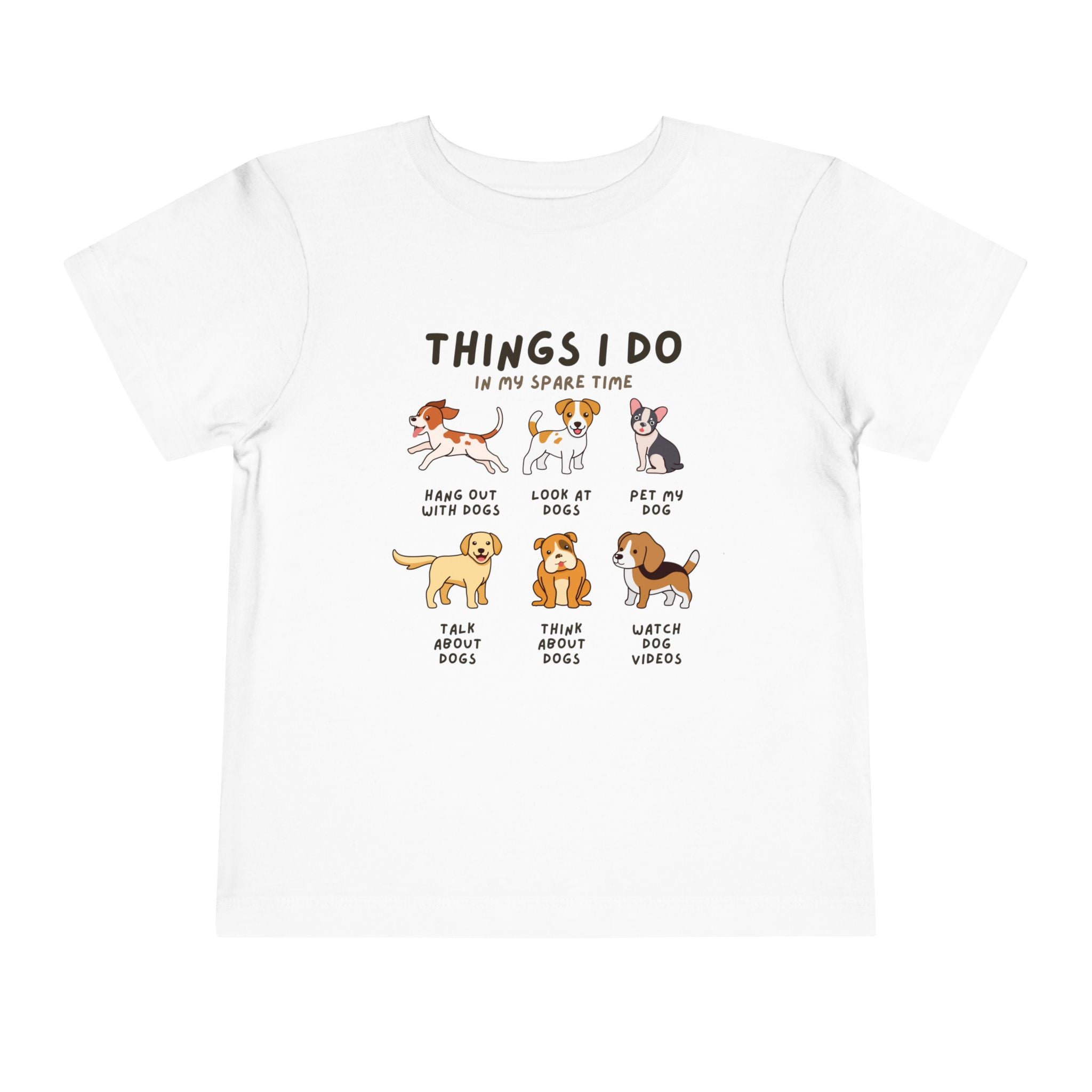 Kids 'Things I Do In My Spare Time' Dog T-Shirt - Soft Lightweight Cotton Tee