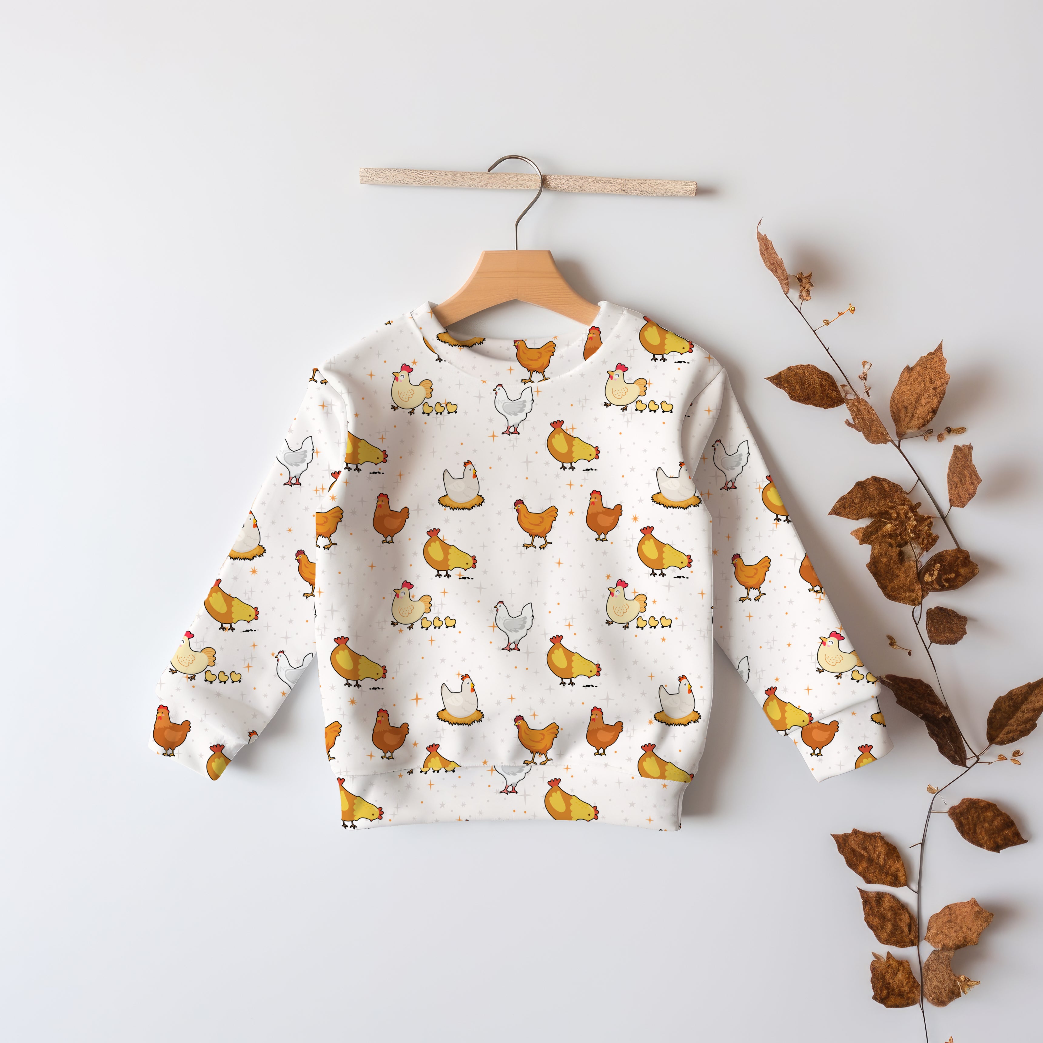 Kids Chicken Sweatshirt – Cozy Cotton Fleece or Lightweight Sports Fabric