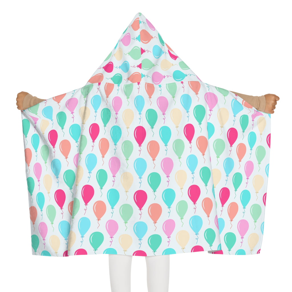 Kids Birthday Balloons Hooded Towel – Soft & Absorbent Bath & Beach Wrap