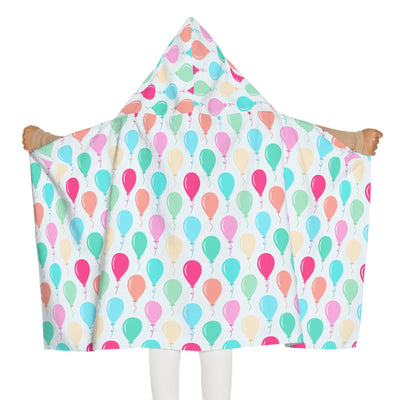 Kids Birthday Balloons Hooded Towel – Soft & Absorbent Bath & Beach Wrap