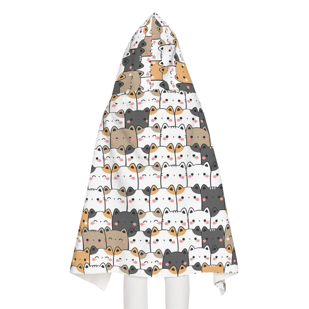 Girls Kawaii Cat Hooded Towel – Soft, Absorbent, and Perfect for Bath & Beach Time