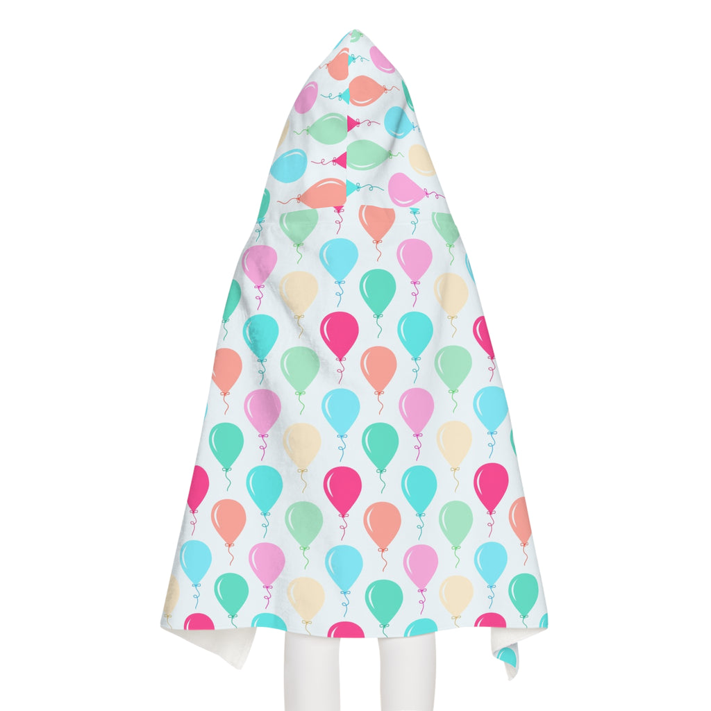 Kids Birthday Balloons Hooded Towel – Soft & Absorbent Bath & Beach Wrap