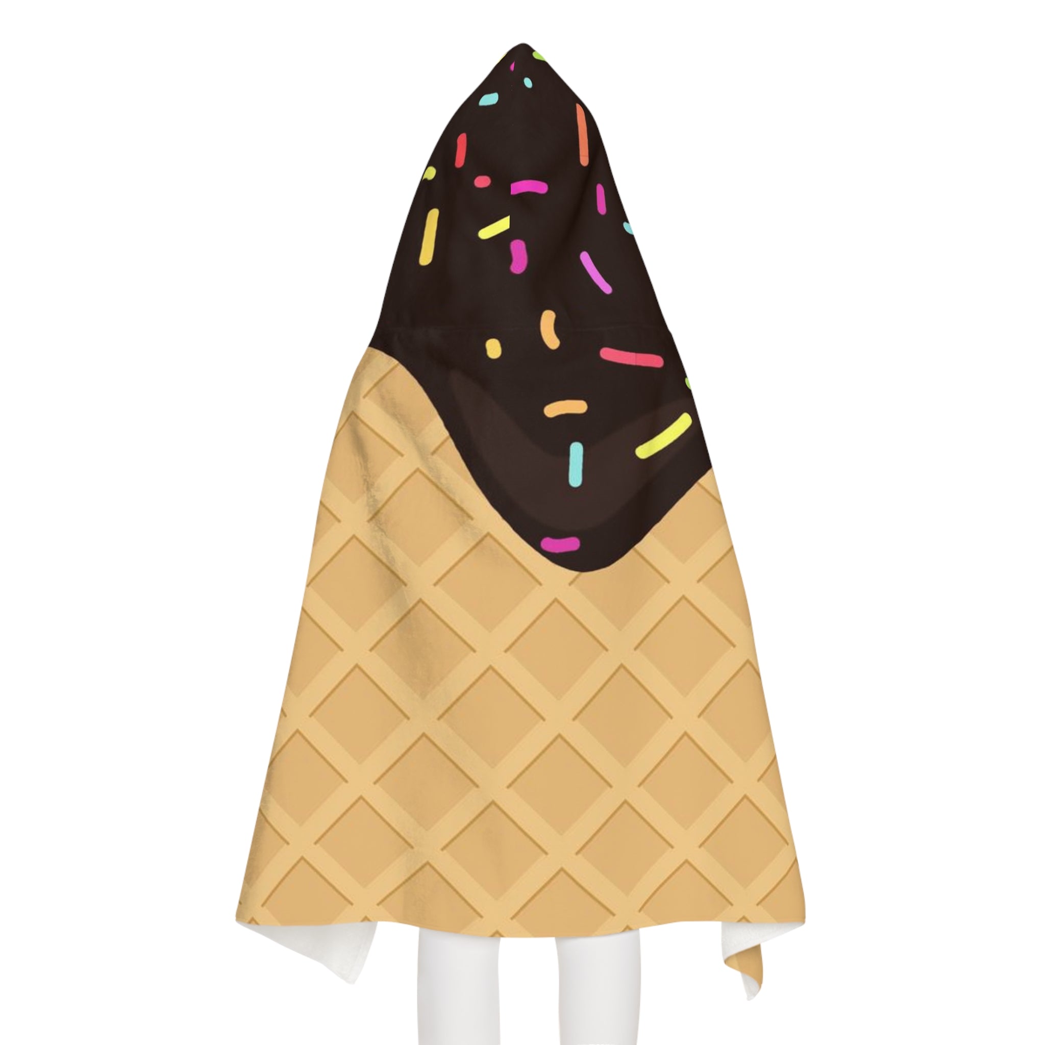 Kids Chocolate Ice Cream Cone Hooded Towel – Soft & Absorbent Bath & Beach Wrap