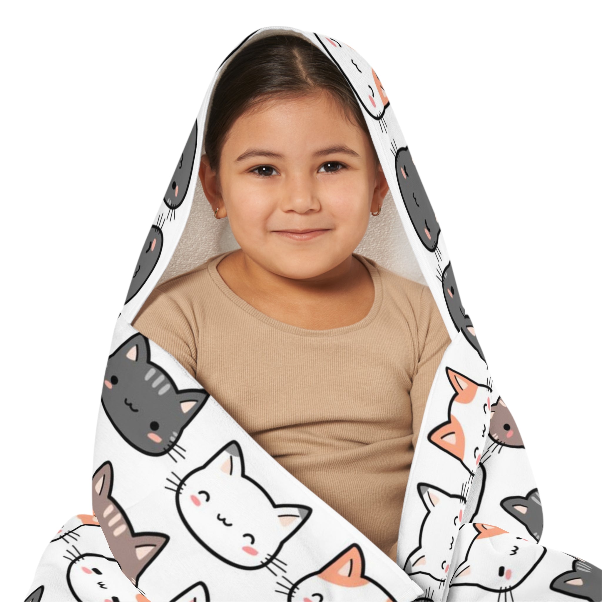 Kids Cat Face Hooded Towel – Soft & Absorbent Bath & Beach Wrap