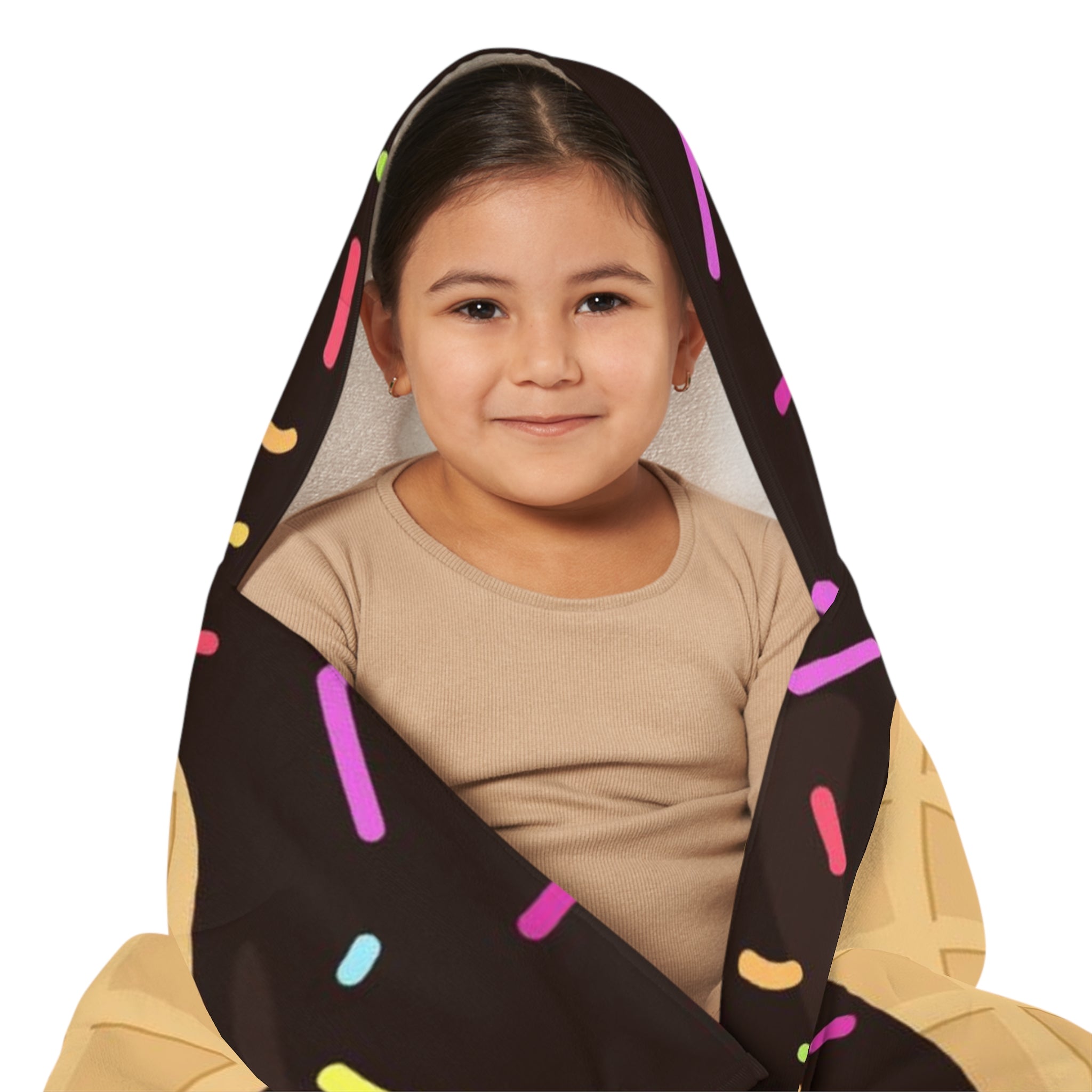 Kids Chocolate Ice Cream Cone Hooded Towel – Soft & Absorbent Bath & Beach Wrap