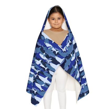 Kids Blue Shark Hooded Towel – Soft & Absorbent Bath & Beach Wrap