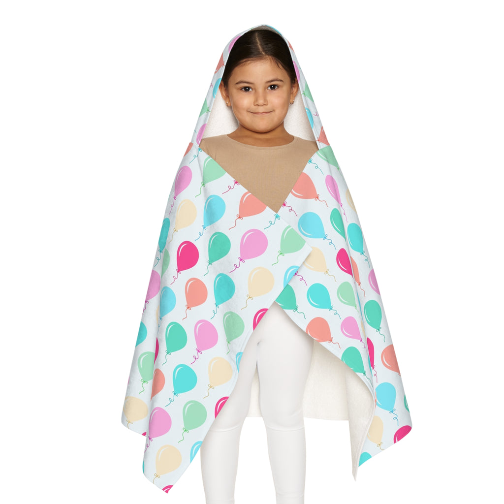 Kids Birthday Balloons Hooded Towel – Soft & Absorbent Bath & Beach Wrap