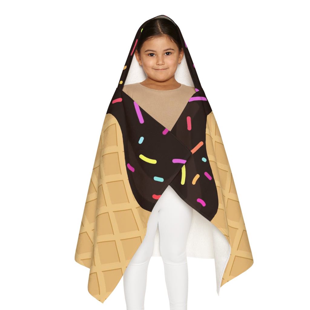 Kids Chocolate Ice Cream Cone Hooded Towel – Soft & Absorbent Bath & Beach Wrap