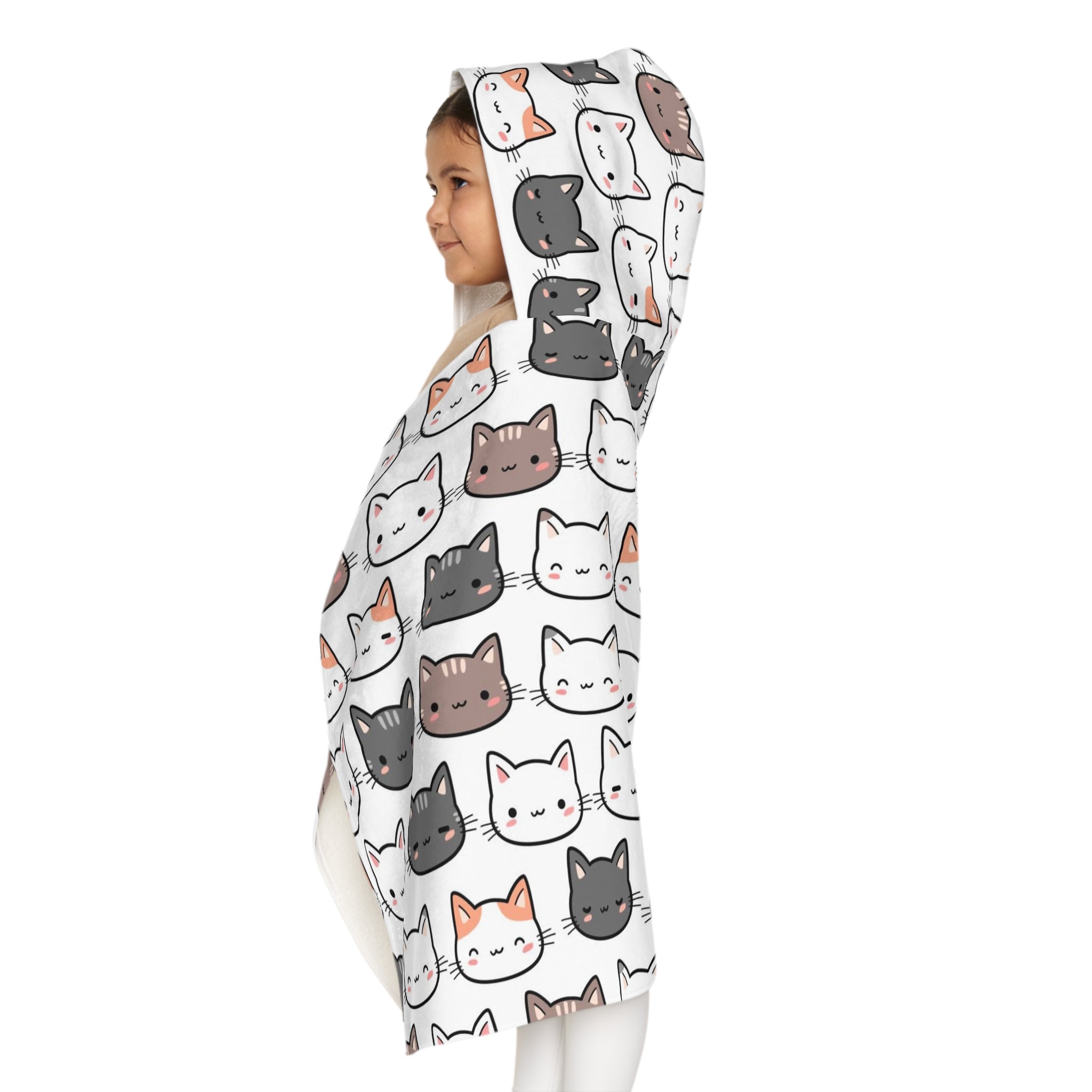 Kids Cat Face Hooded Towel – Soft & Absorbent Bath & Beach Wrap