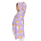 Girls Purple Corgi Dog Hooded Towel – Soft & Absorbent Bath & Beach Wrap