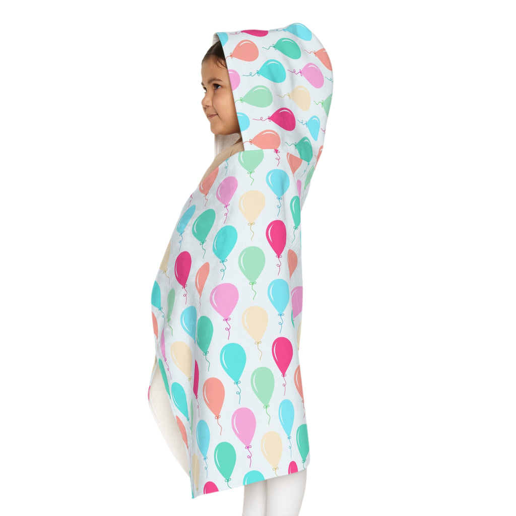 Kids Birthday Balloons Hooded Towel – Soft & Absorbent Bath & Beach Wrap