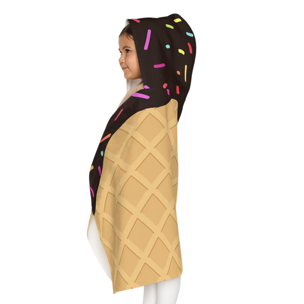 Kids Chocolate Ice Cream Cone Hooded Towel – Soft & Absorbent Bath & Beach Wrap