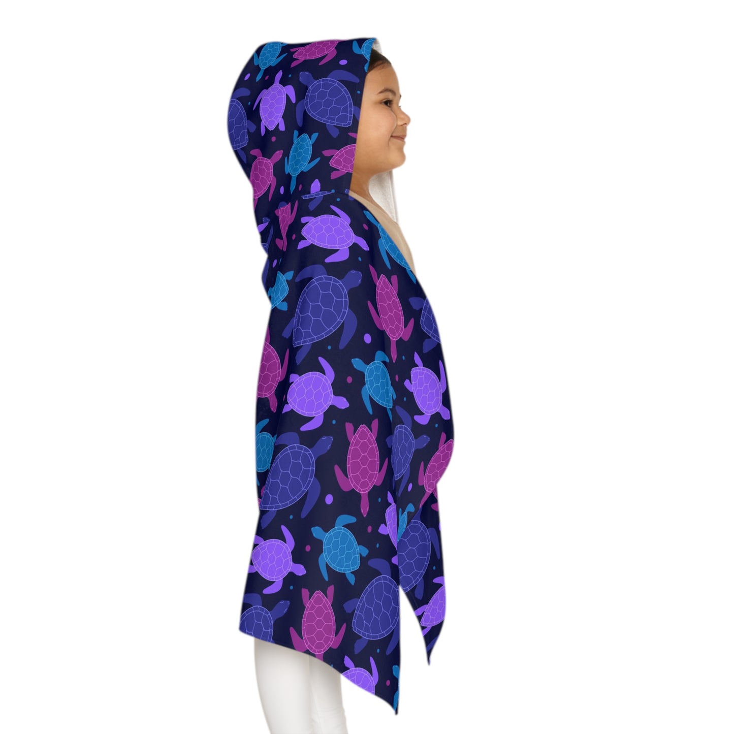 Kids Purple Sea Turtles Hooded Towel – Soft, Absorbent, and Perfect for Beach & Bath Time