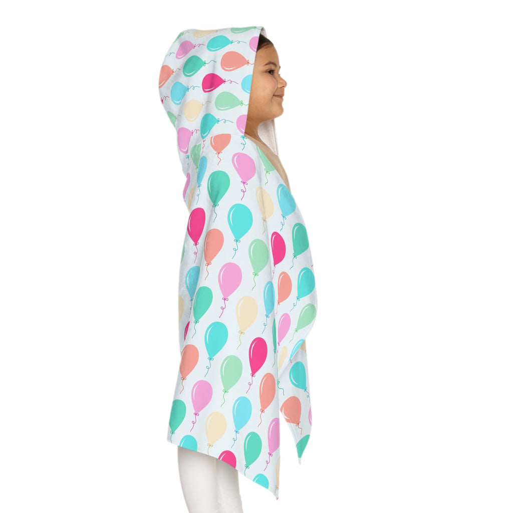 Kids Birthday Balloons Hooded Towel – Soft & Absorbent Bath & Beach Wrap
