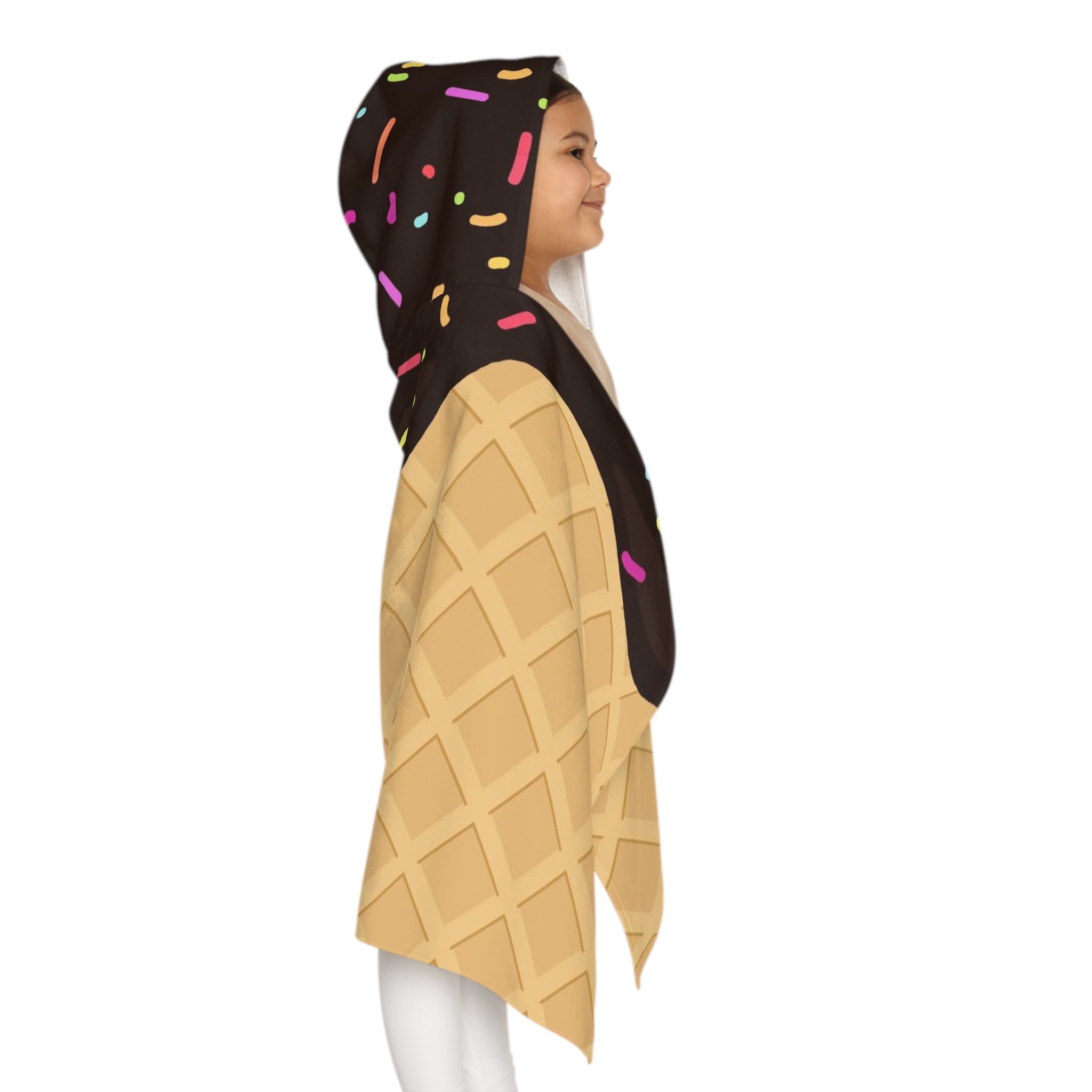 Kids Chocolate Ice Cream Cone Hooded Towel – Soft & Absorbent Bath & Beach Wrap
