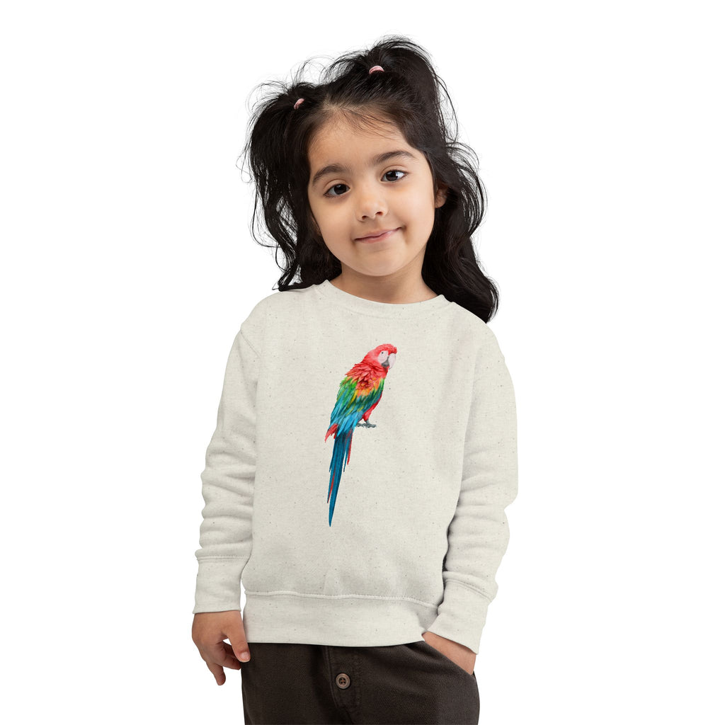 Off-white kids colorful parrot sweatshirt with vibrant tropical bird graphic pullover for children
