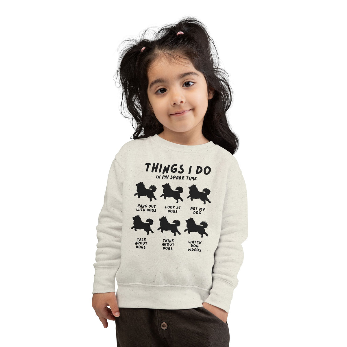 Kids 'Things I Do In My Spare Time' Dog Silhouette Sweatshirt - Funny & Comfortable Gift for Boys and Girls
