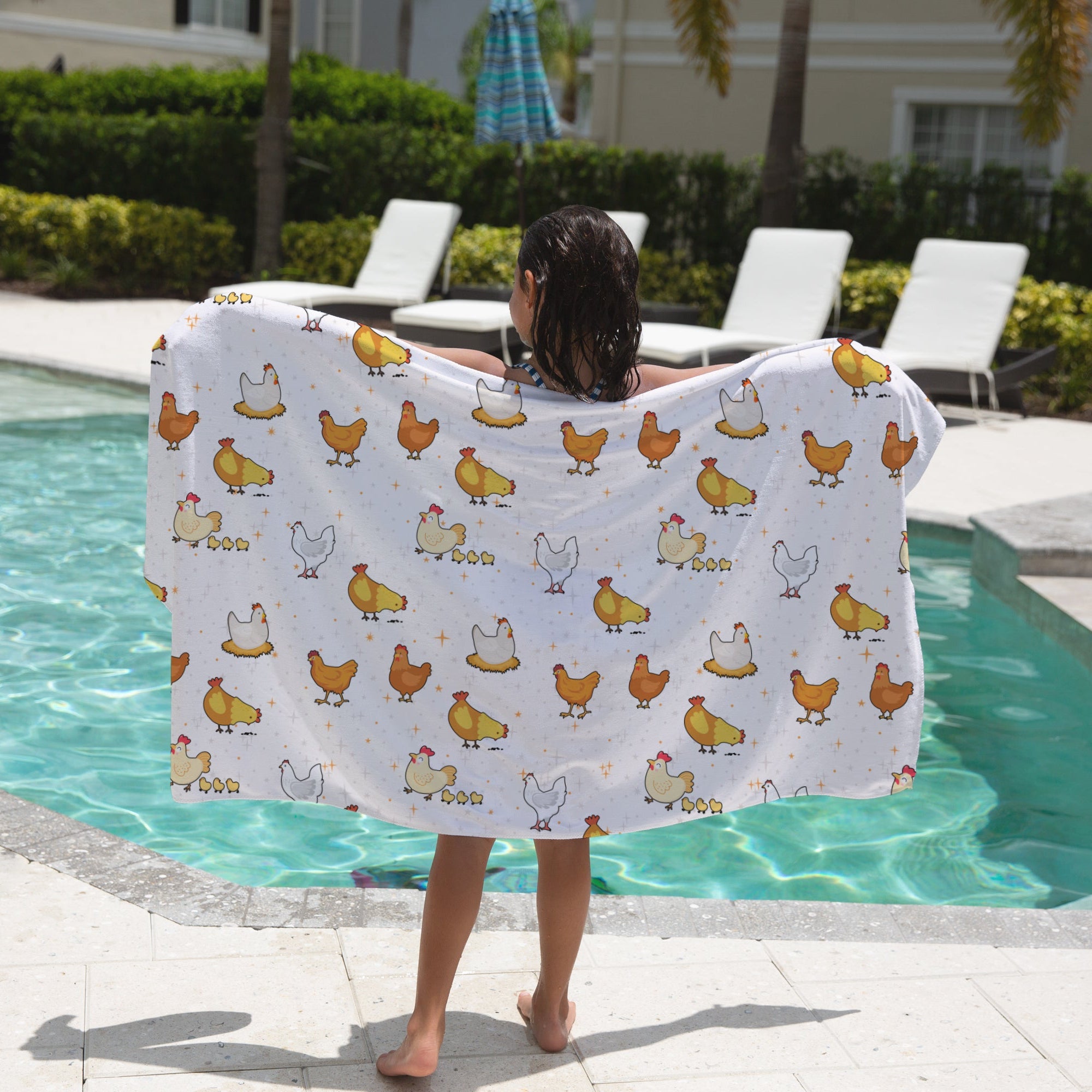Kids Chicken Themed Towel