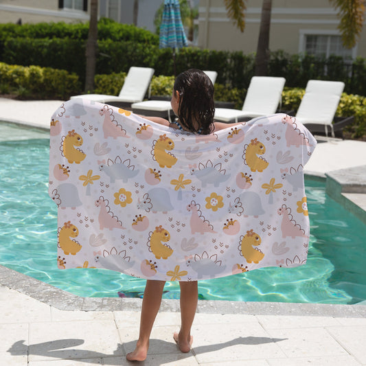 Girls Floral Dinosaur Towel
