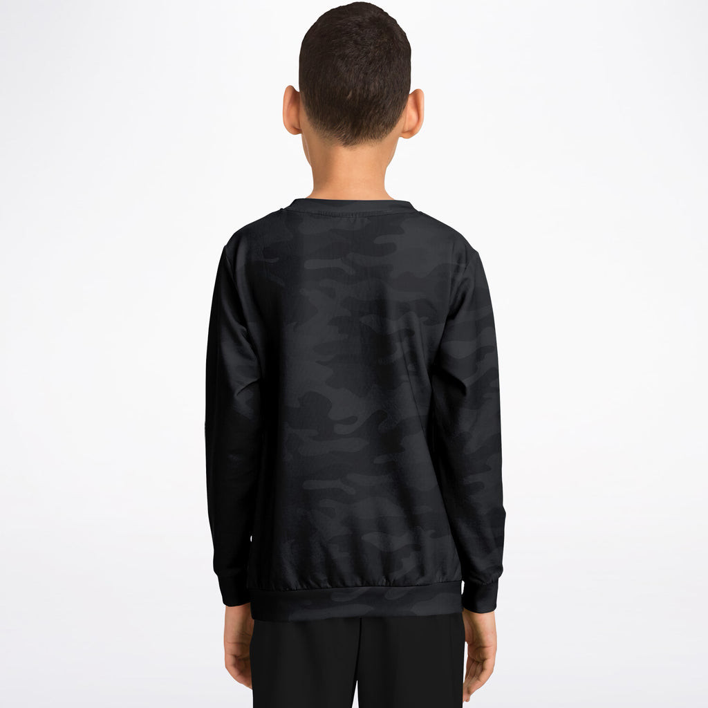 Kids Black Camouflage Sweatshirt – Ultra Soft & Stretchy, Cozy Fleece or Lightweight Sports Fabric Sweatshirt – Ultra Soft & Stretchy, Cozy Fleece or Lightweight Sports Fabric
