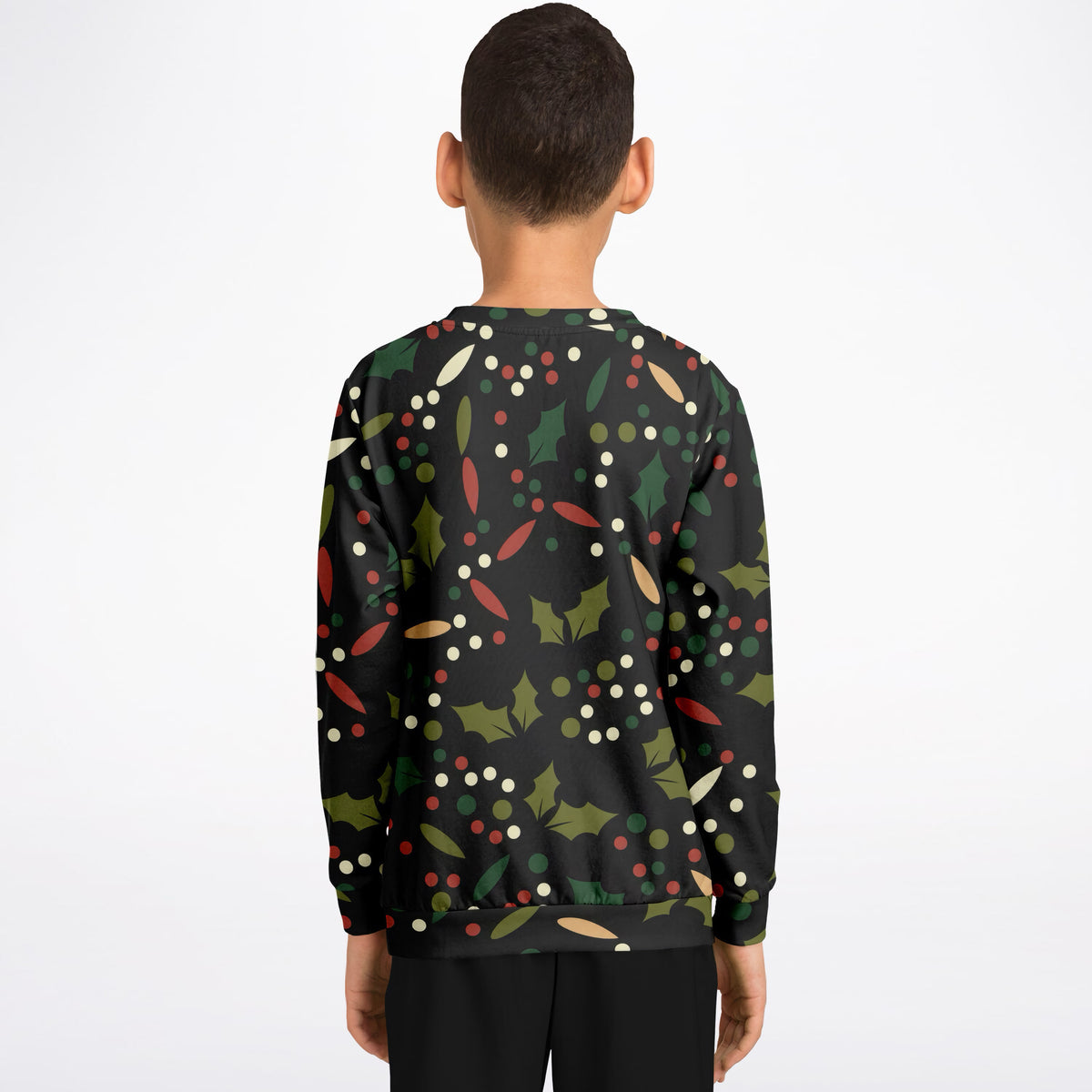 Kids Christmas Holly Berry Sweatshirt – Ultra Soft & Stretchy, Cozy Fleece or Lightweight Sports Fabric Sweatshirt – Ultra Soft & Stretchy, Cozy Fleece or Lightweight Sports Fabric