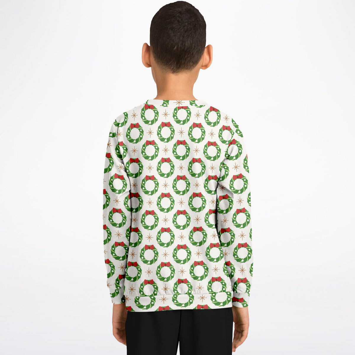 Kids Christmas Wreath Sweatshirt – Ultra Soft & Stretchy, Cozy Fleece or Lightweight Sports Fabric Sweatshirt – Ultra Soft & Stretchy, Cozy Fleece or Lightweight Sports Fabric