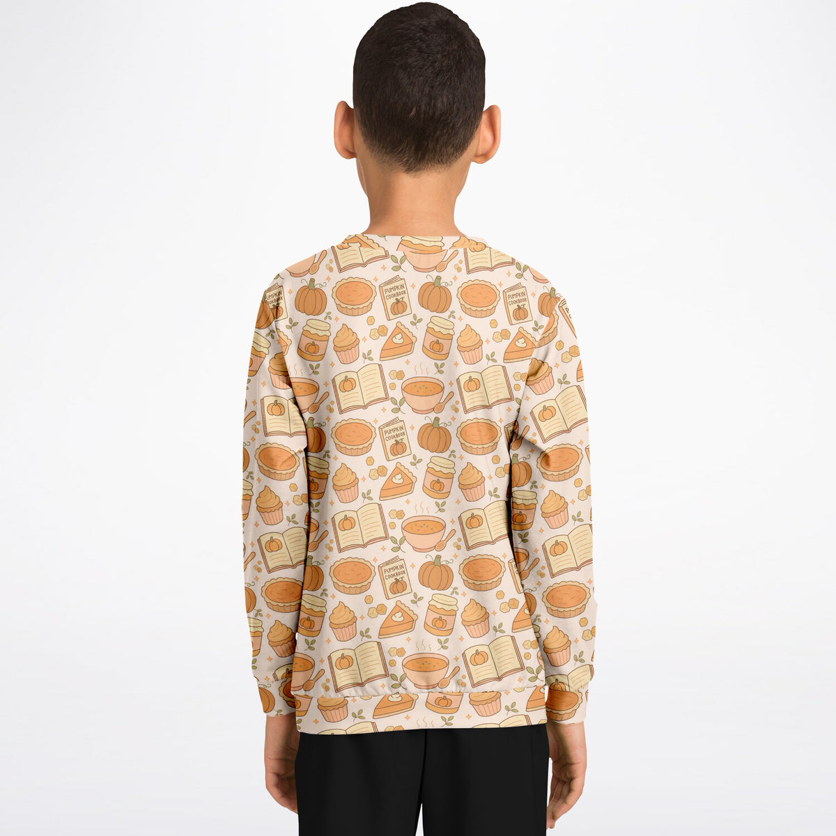 Kids Pumpkin Pie Themed Sweatshirt – Ultra Soft & Stretchy, Cozy Fleece or Lightweight Sports Fabric Sweatshirt – Ultra Soft & Stretchy, Cozy Fleece or Lightweight Sports Fabric