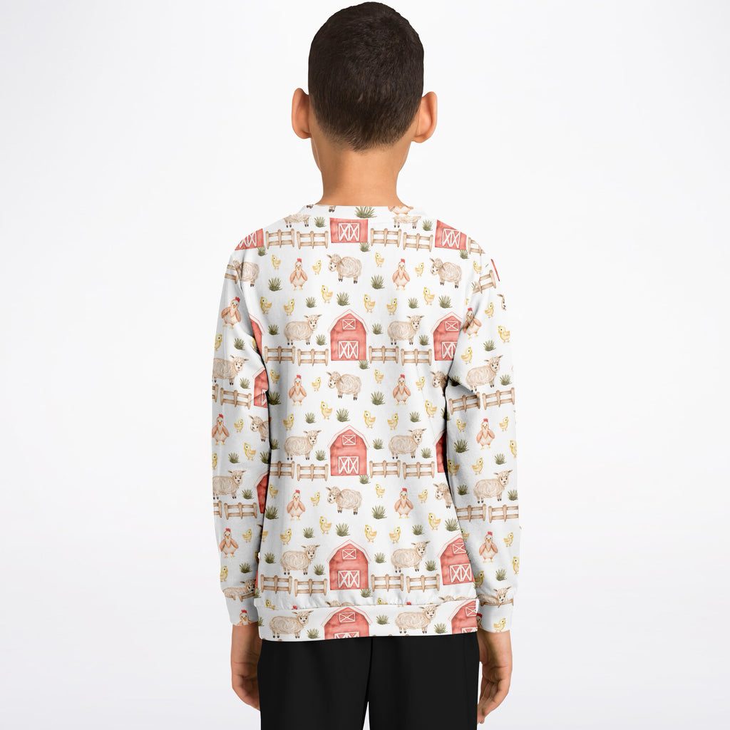Kids Farm Animal Sweatshirt – Ultra Soft & Stretchy, Cozy Fleece or Lightweight Sports Fabric Sweatshirt – Ultra Soft & Stretchy, Cozy Fleece or Lightweight Sports Fabric