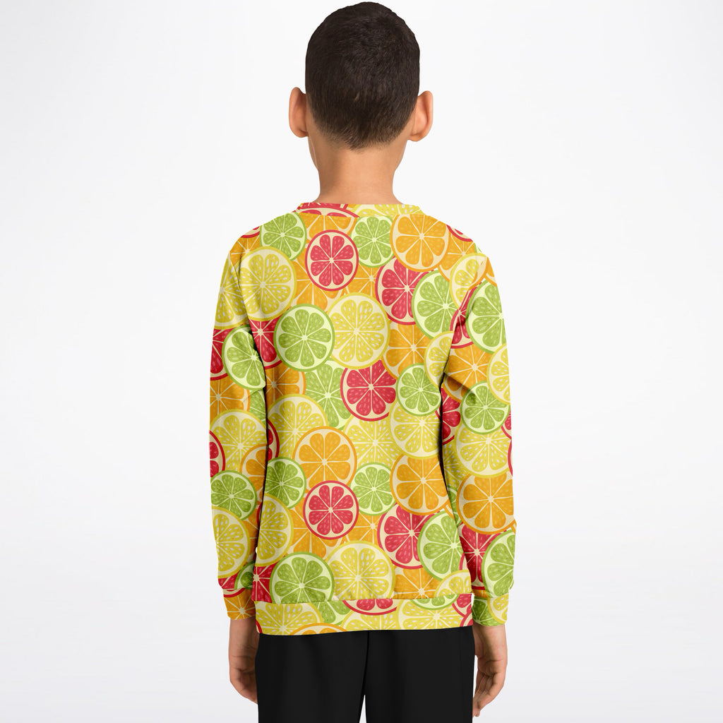 Kids Citrus Fruit Sweatshirt – Ultra Soft & Stretchy, Cozy Fleece or Lightweight Sports Fabric Sweatshirt – Ultra Soft & Stretchy, Cozy Fleece or Lightweight Sports Fabric